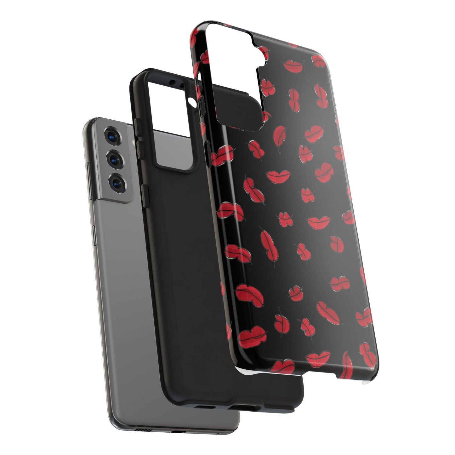 Lotsa Lips Black Phone Case