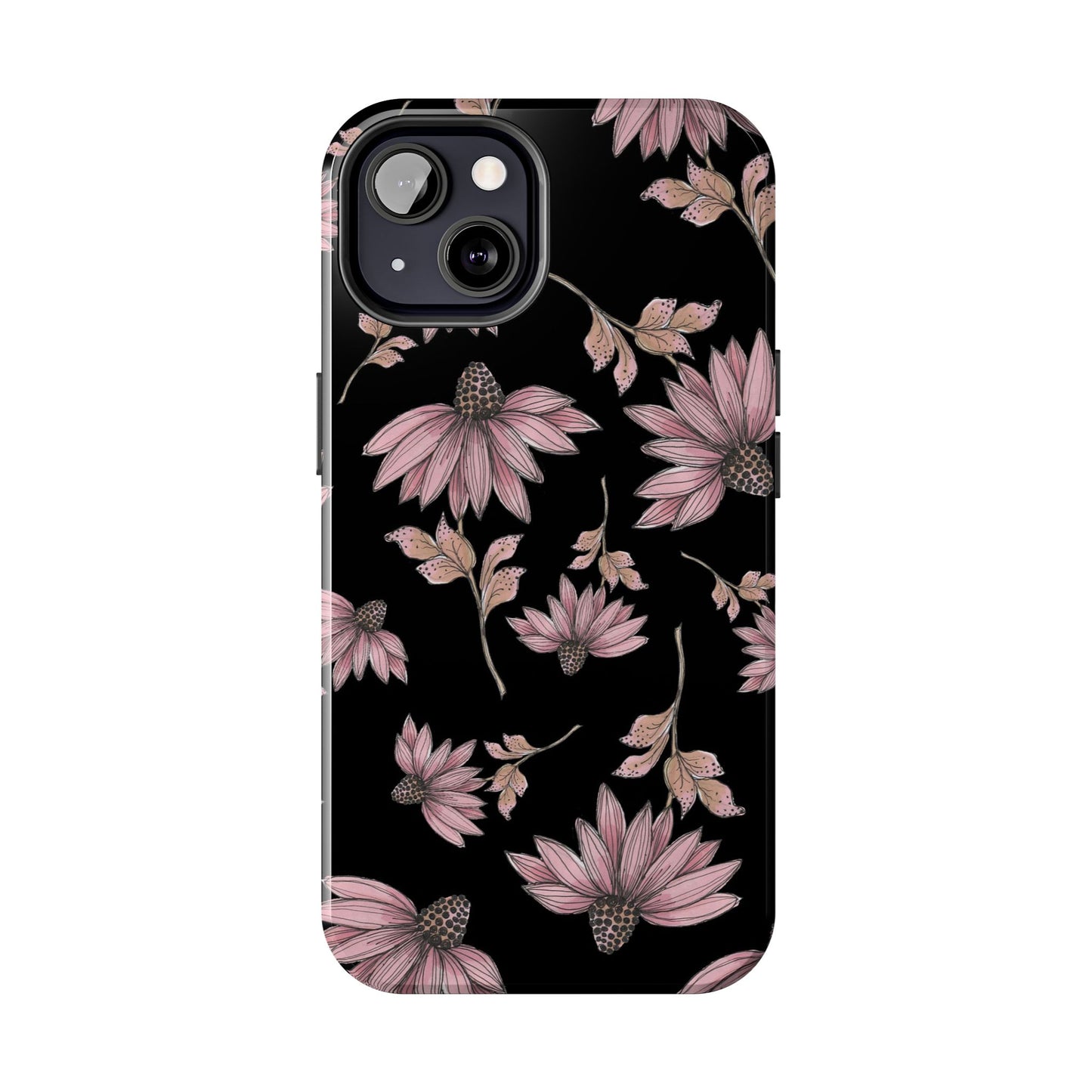 Wild Cone Flowers Black Phone Case