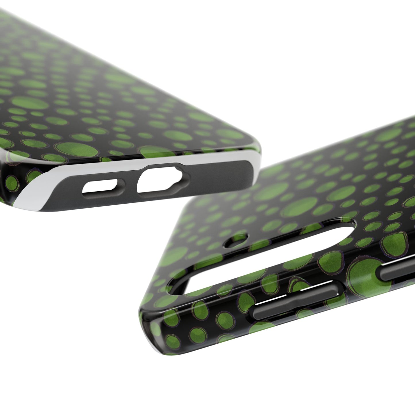 Dot Assortment Black / Green Phone Case