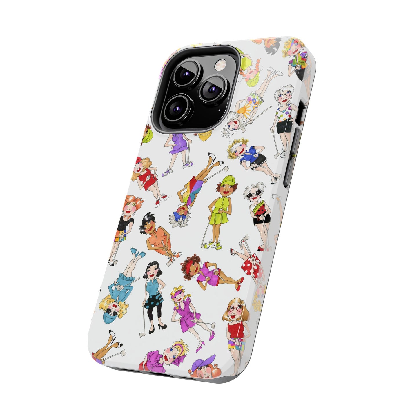 Tossed Golfer Girls White Phone Case