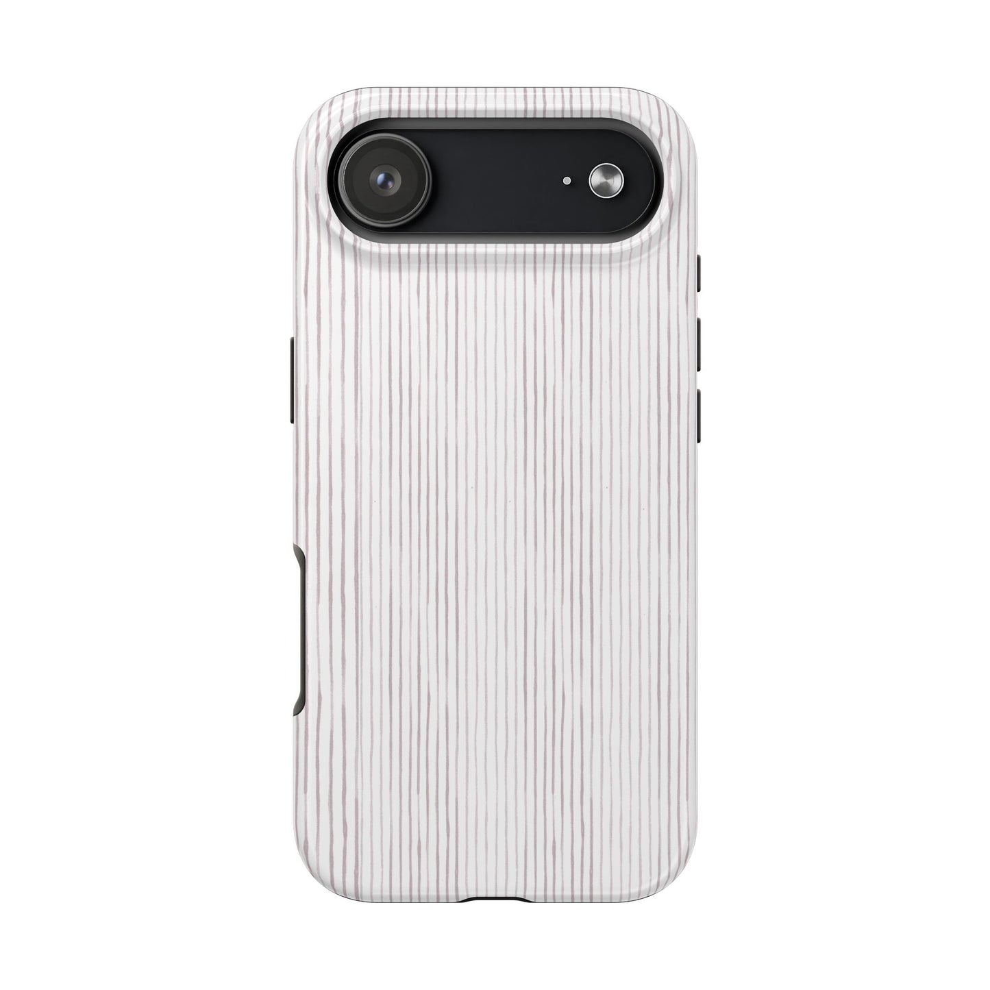 Happy Stripe White / Silver Phone Case
