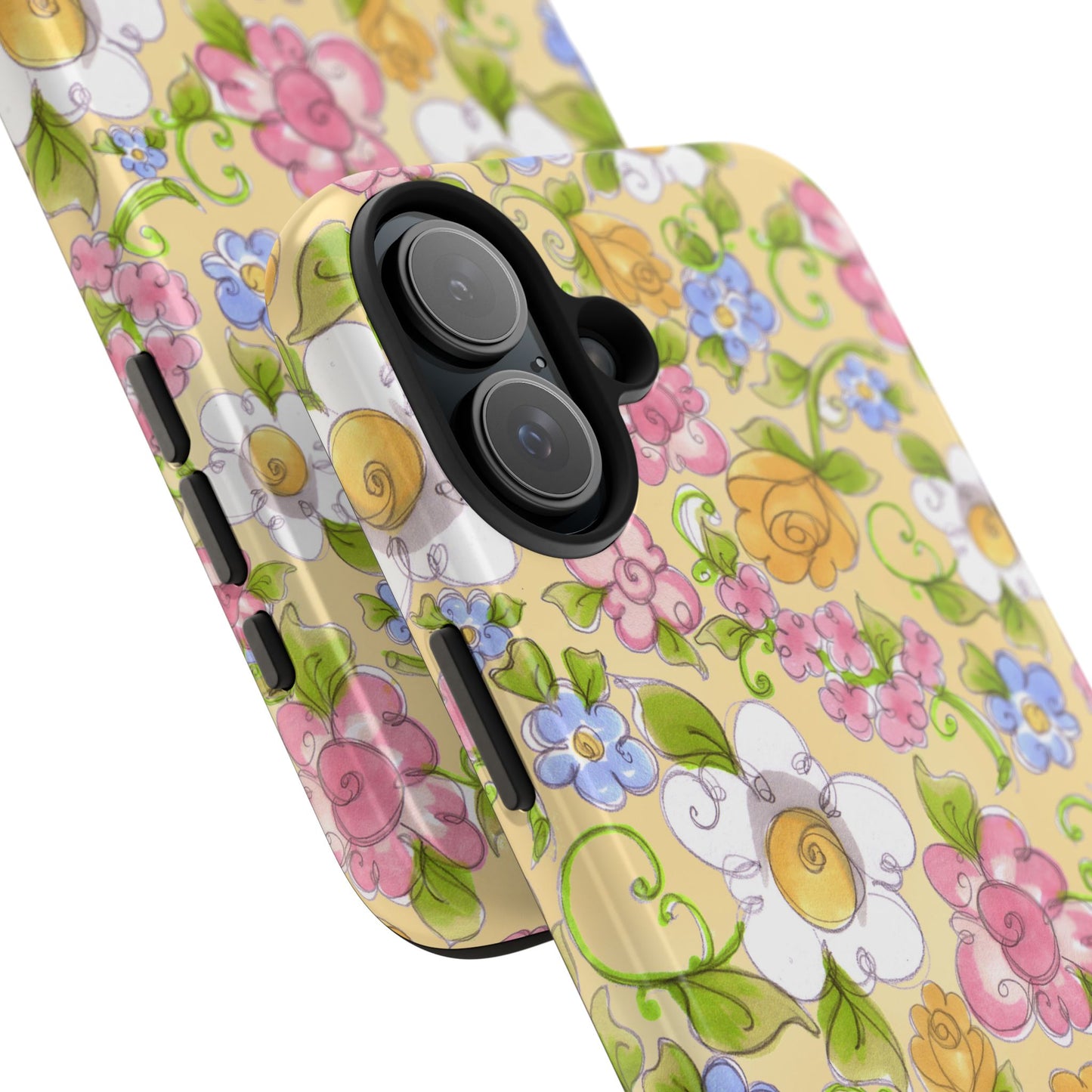 Flower Frolic Yellow Phone Case