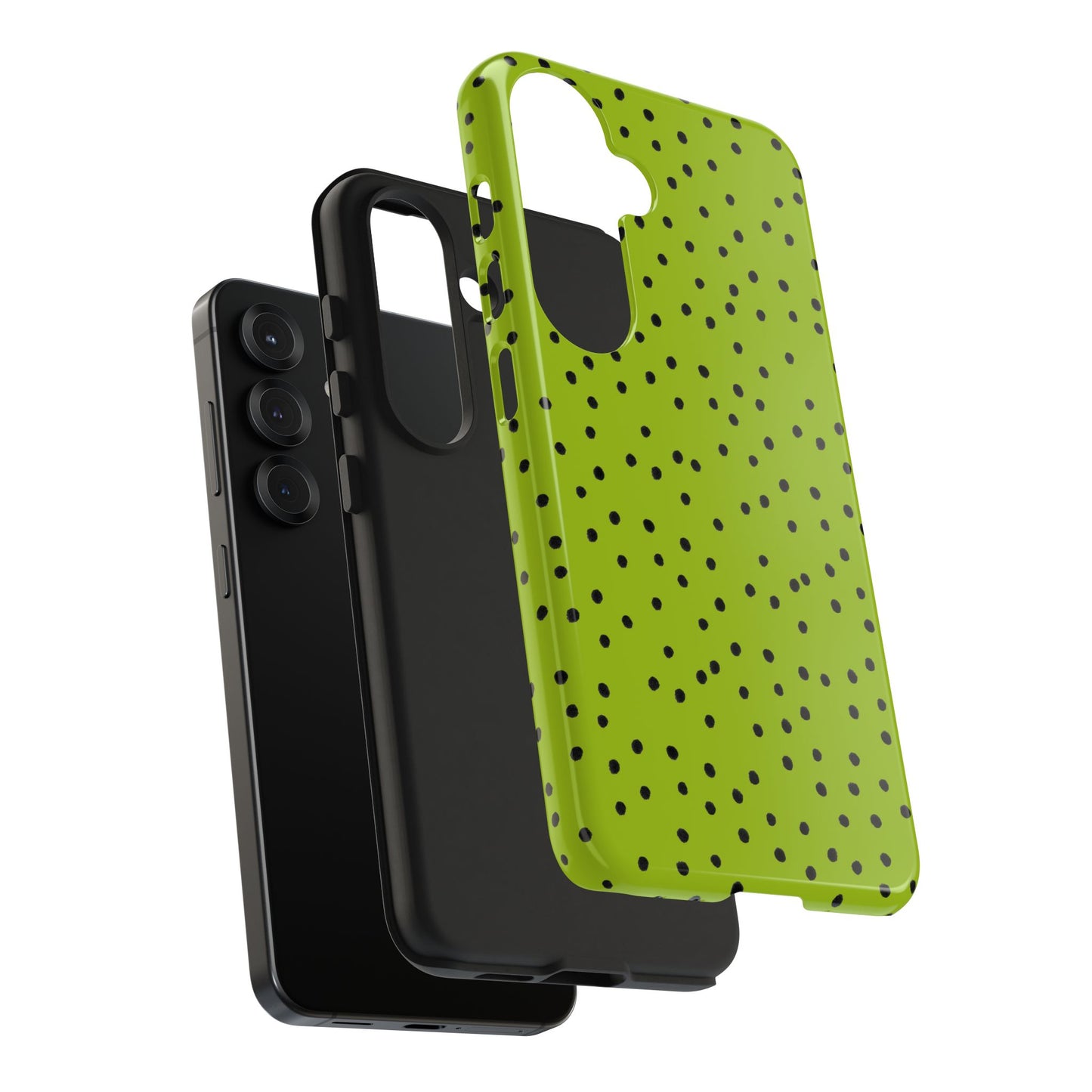 Dinky Dots Chartreuse / Black Phone Case
