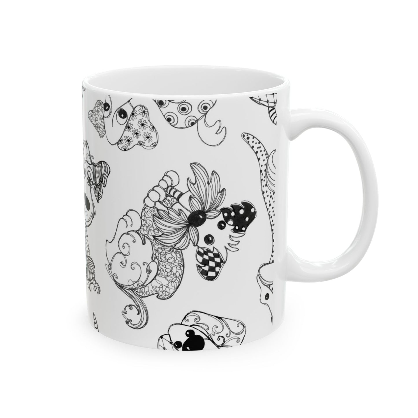 Doodle Dogs White Cup