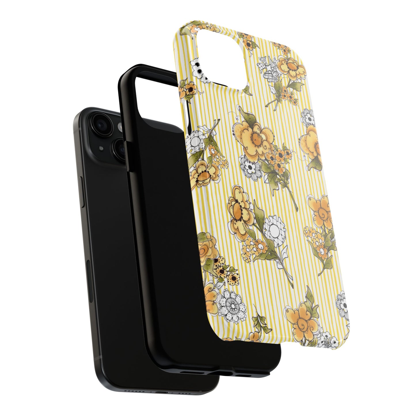 Bee Floral White / Yellow Phone Case
