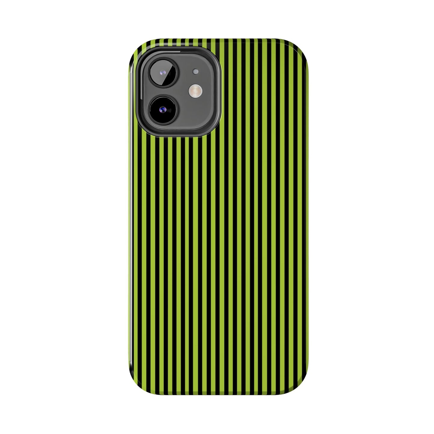 Stripe Green / Black Phone Case