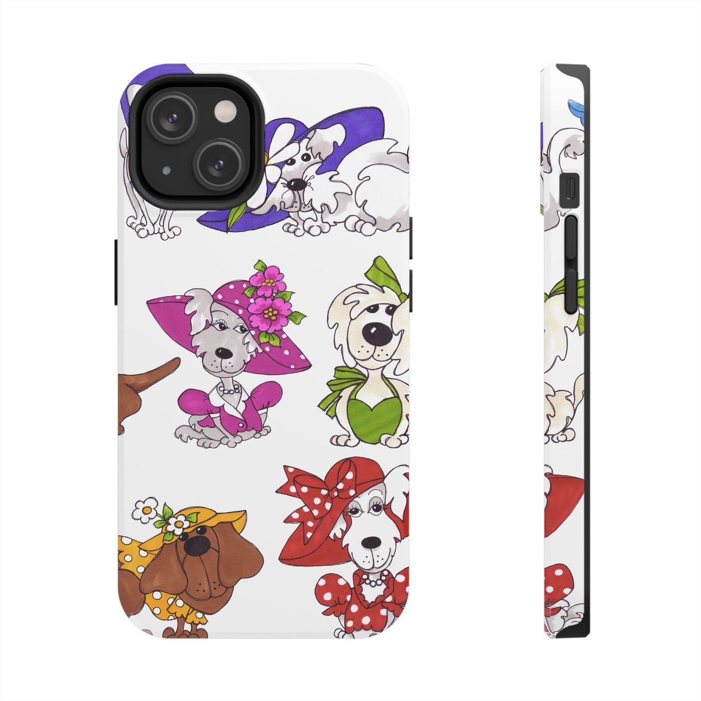 Fancy Dog Line Up White Phone Case