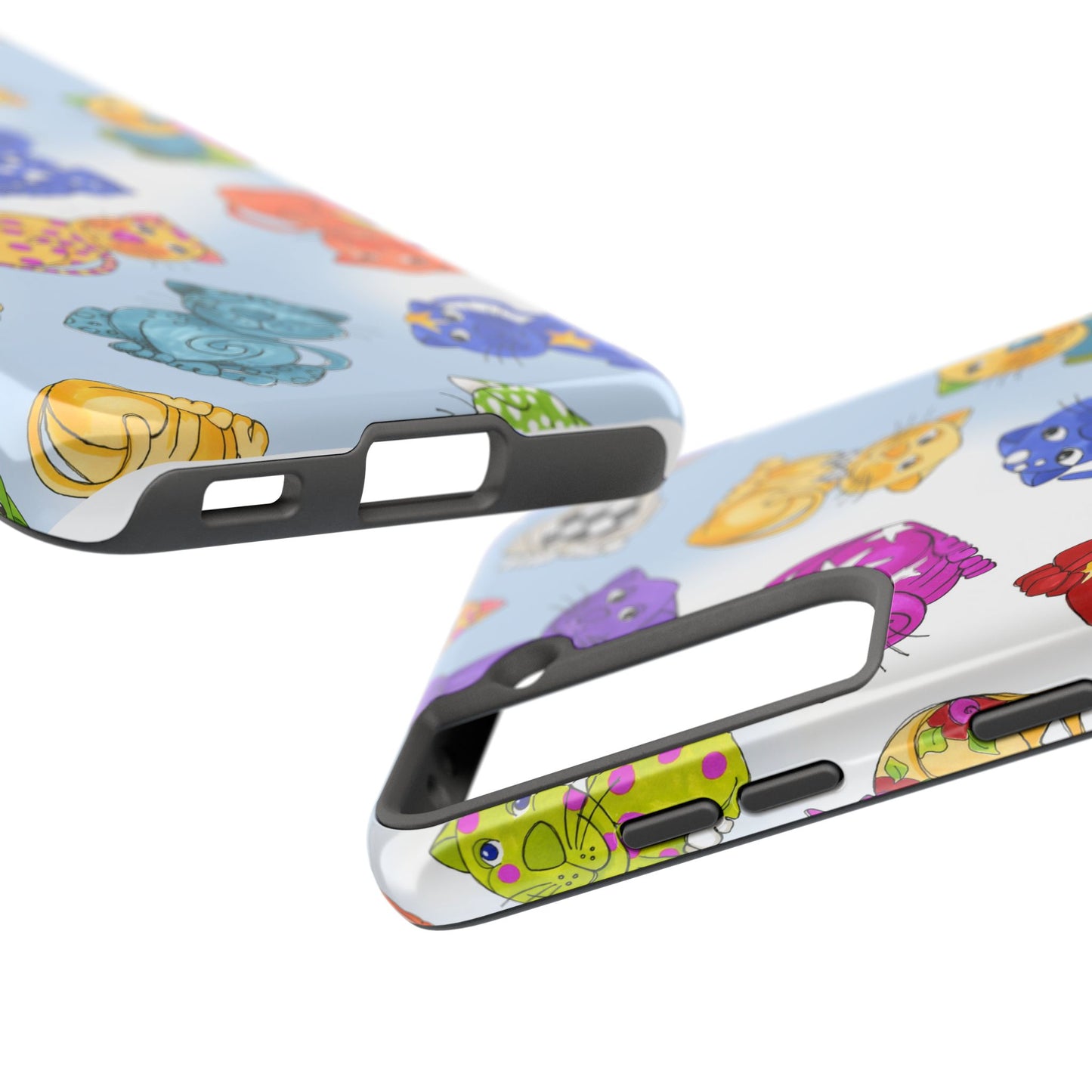 Tossed Happy Cats Blue Sky Phone Case