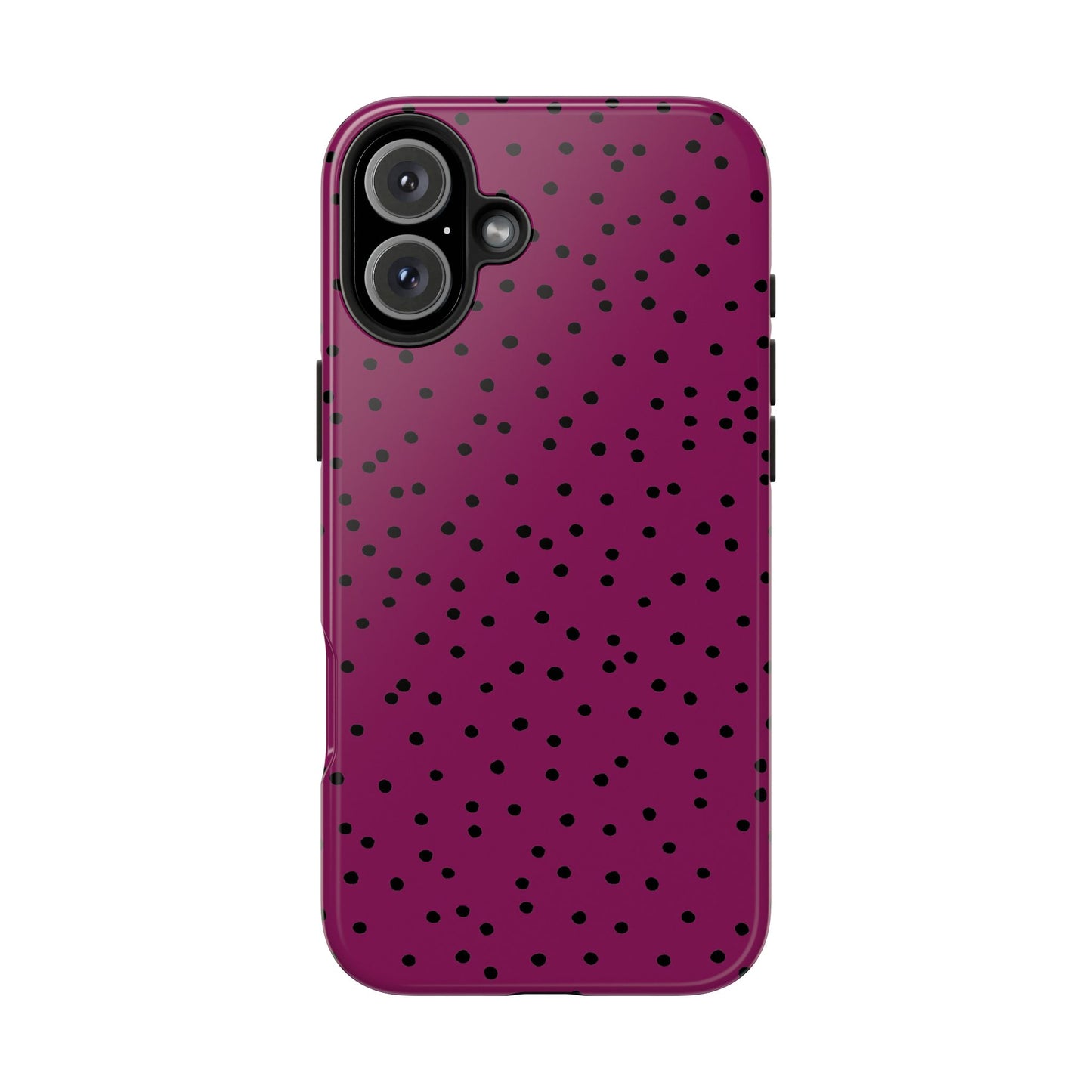 Dinky Dots Burgundy / Black Phone Case