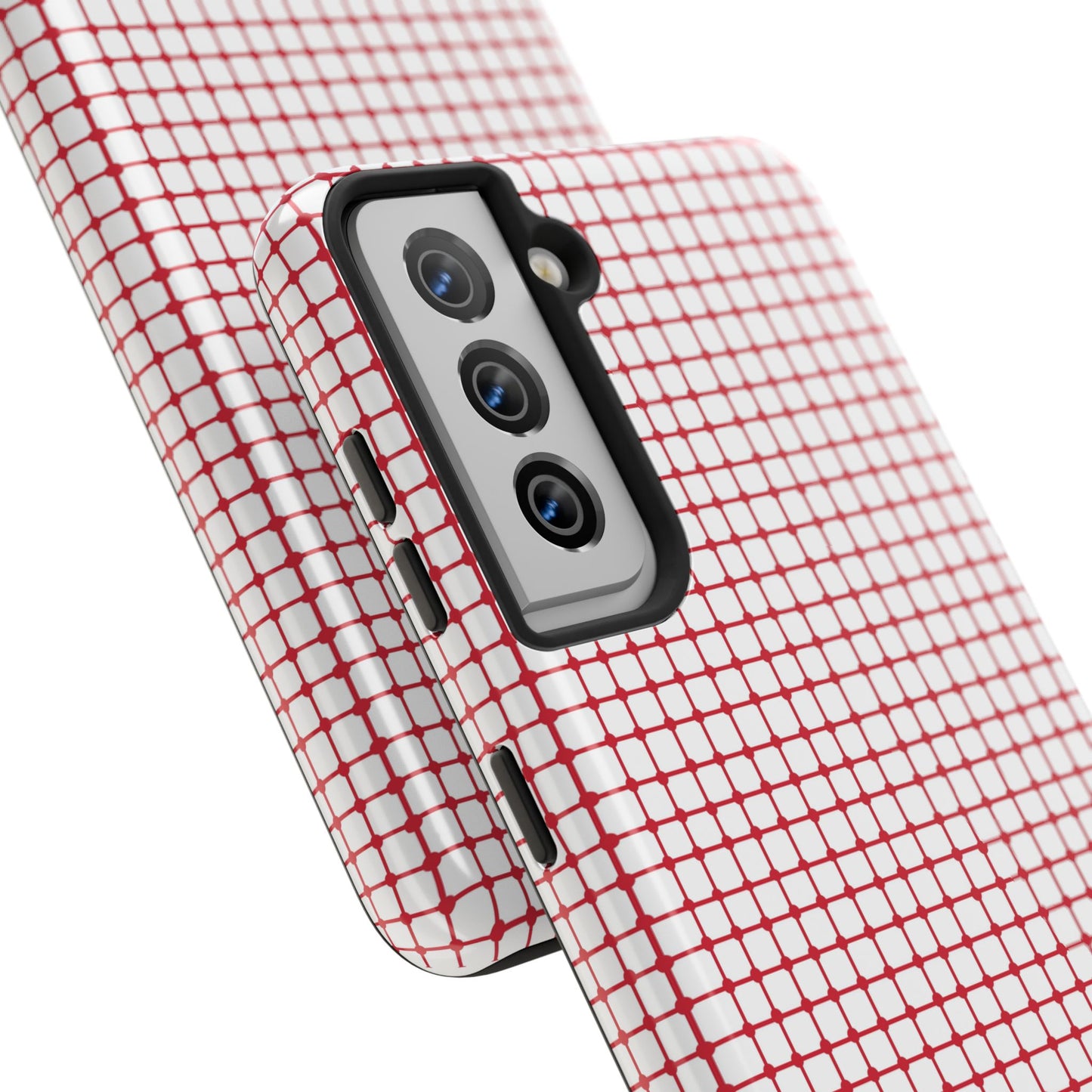Dot Grid White / Red Phone Case