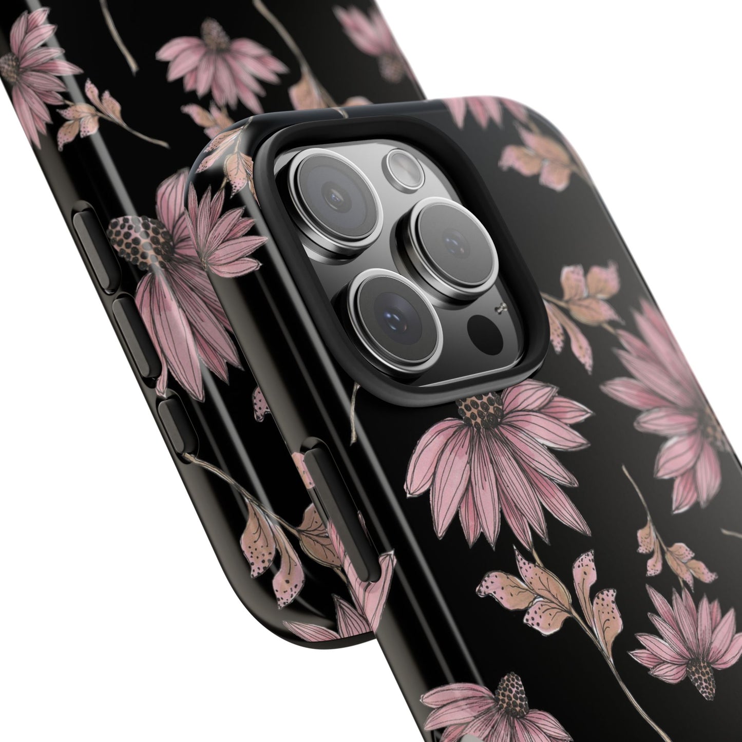 Wild Cone Flowers Black Phone Case