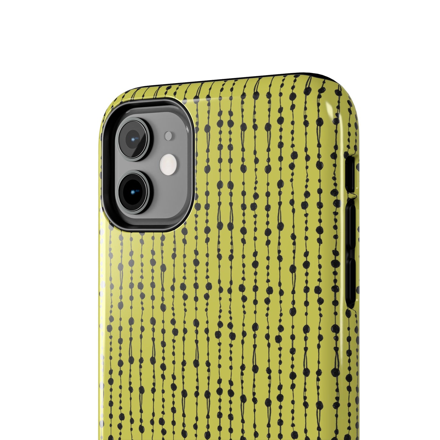 Beaded Curtain Green / Black Phone Case