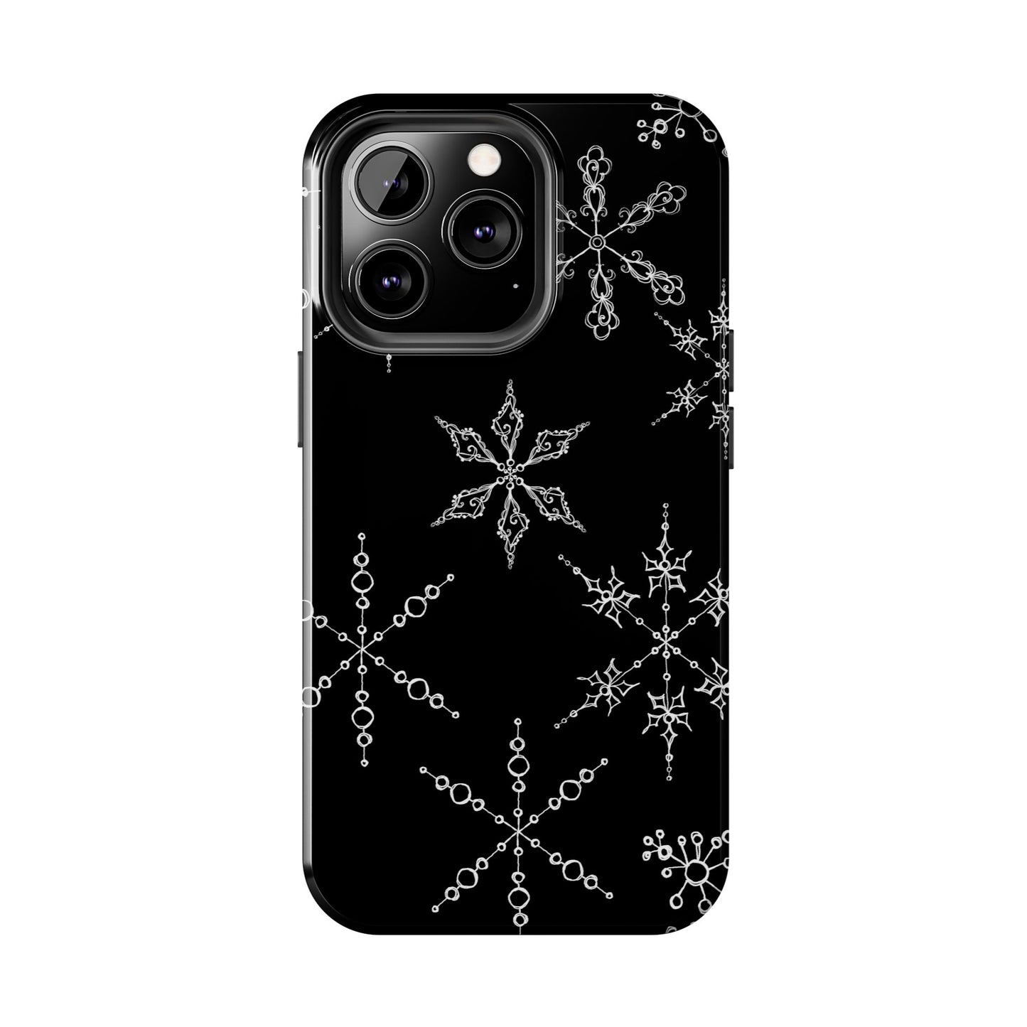 Snowflakes Black Phone Case