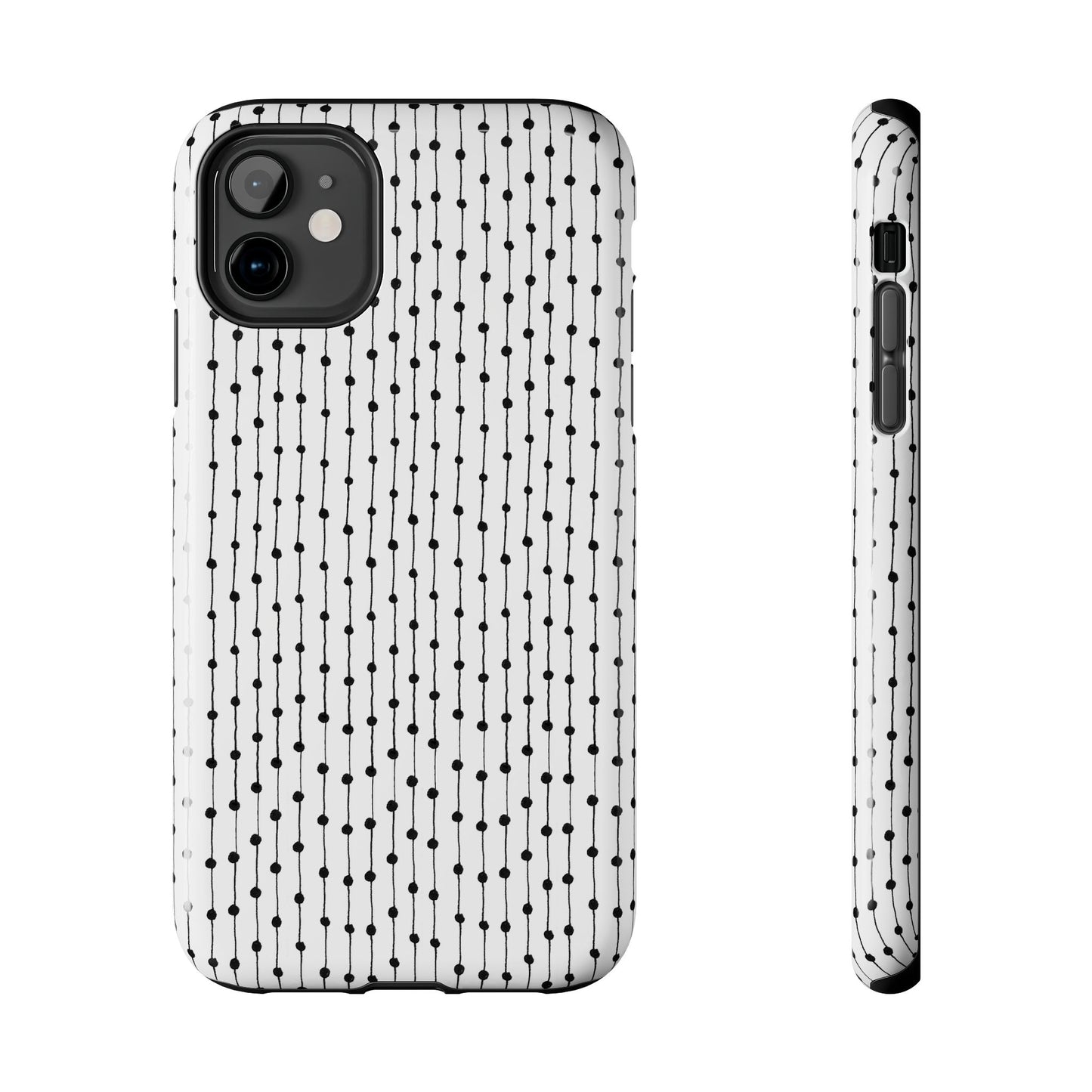 Pin Stripe White / Black Phone Case