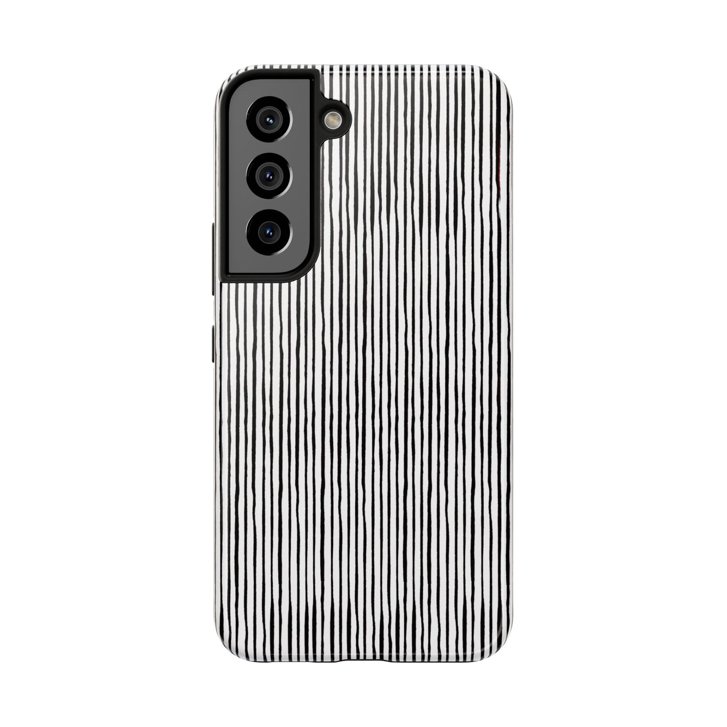 Quirky Pin Stripe White / Black Phone Case