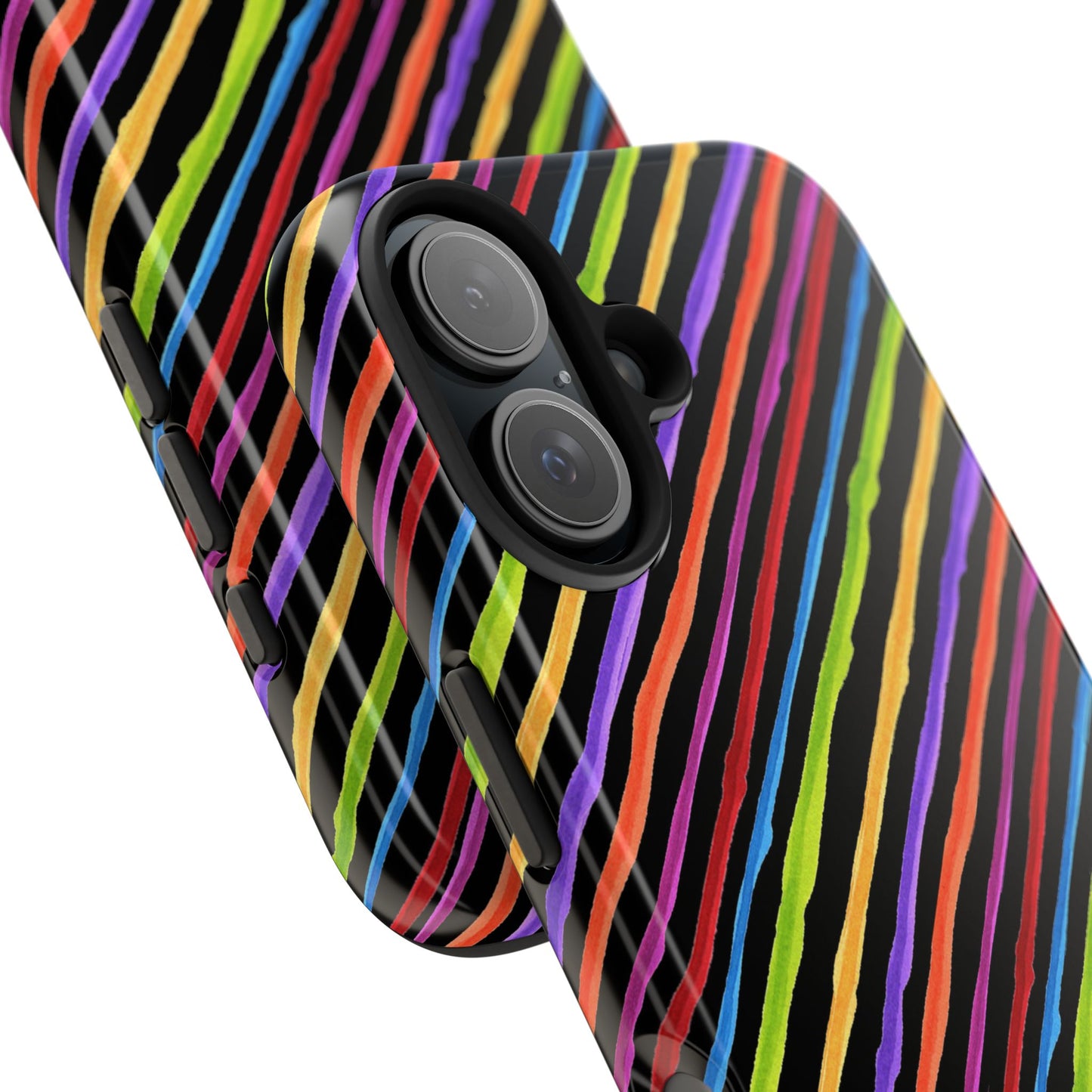 Quirky Bias Stripe Black Phone Case