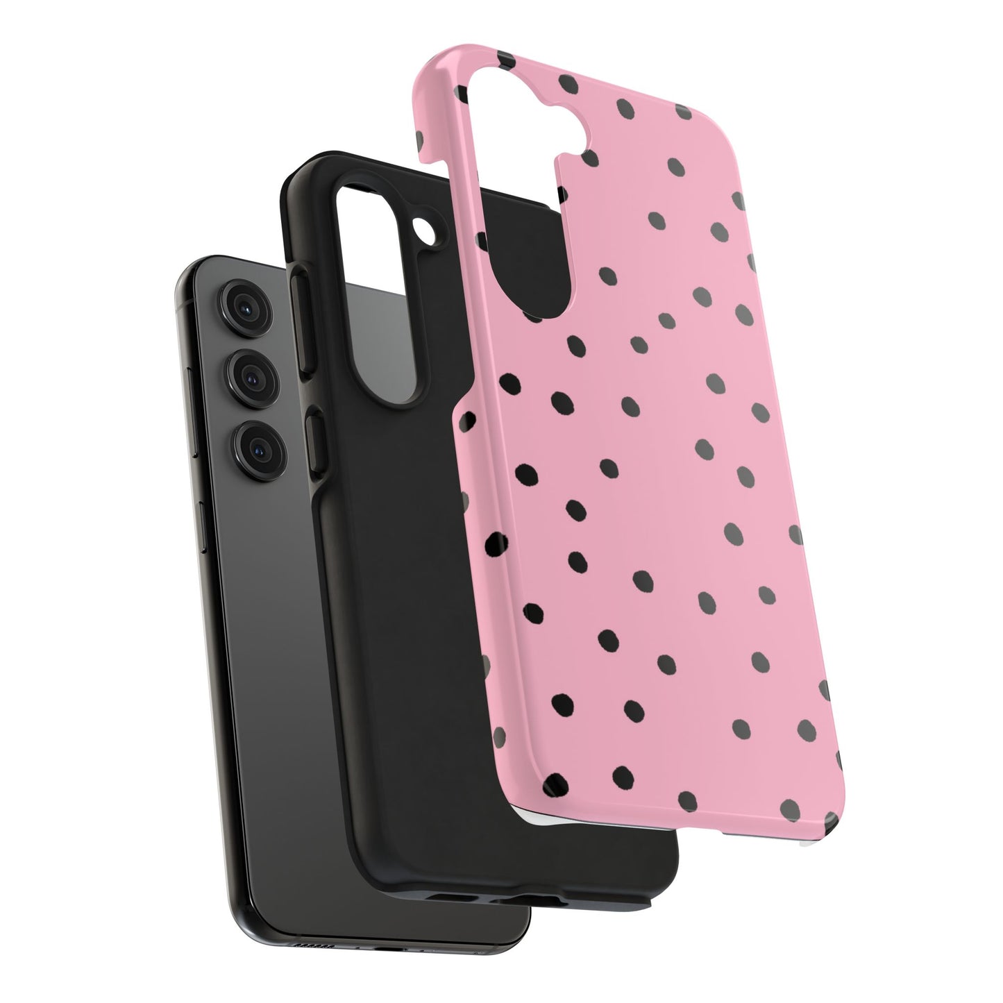 Dinky Dots Pink / Black Phone Case