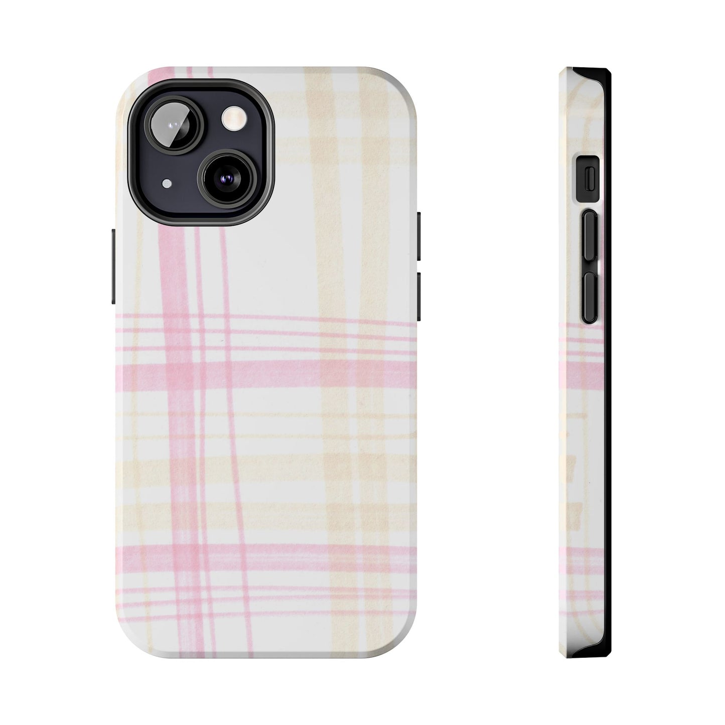 Flower Model Plaid Phone Case