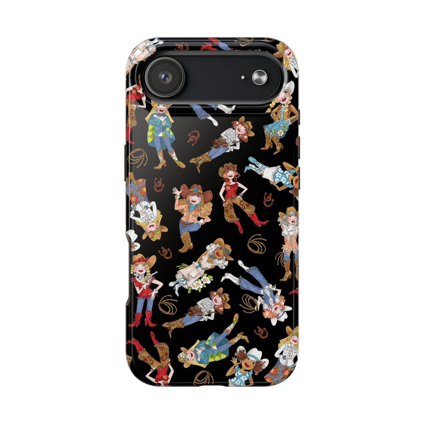 Tossed Cowgirls Black Phone Case