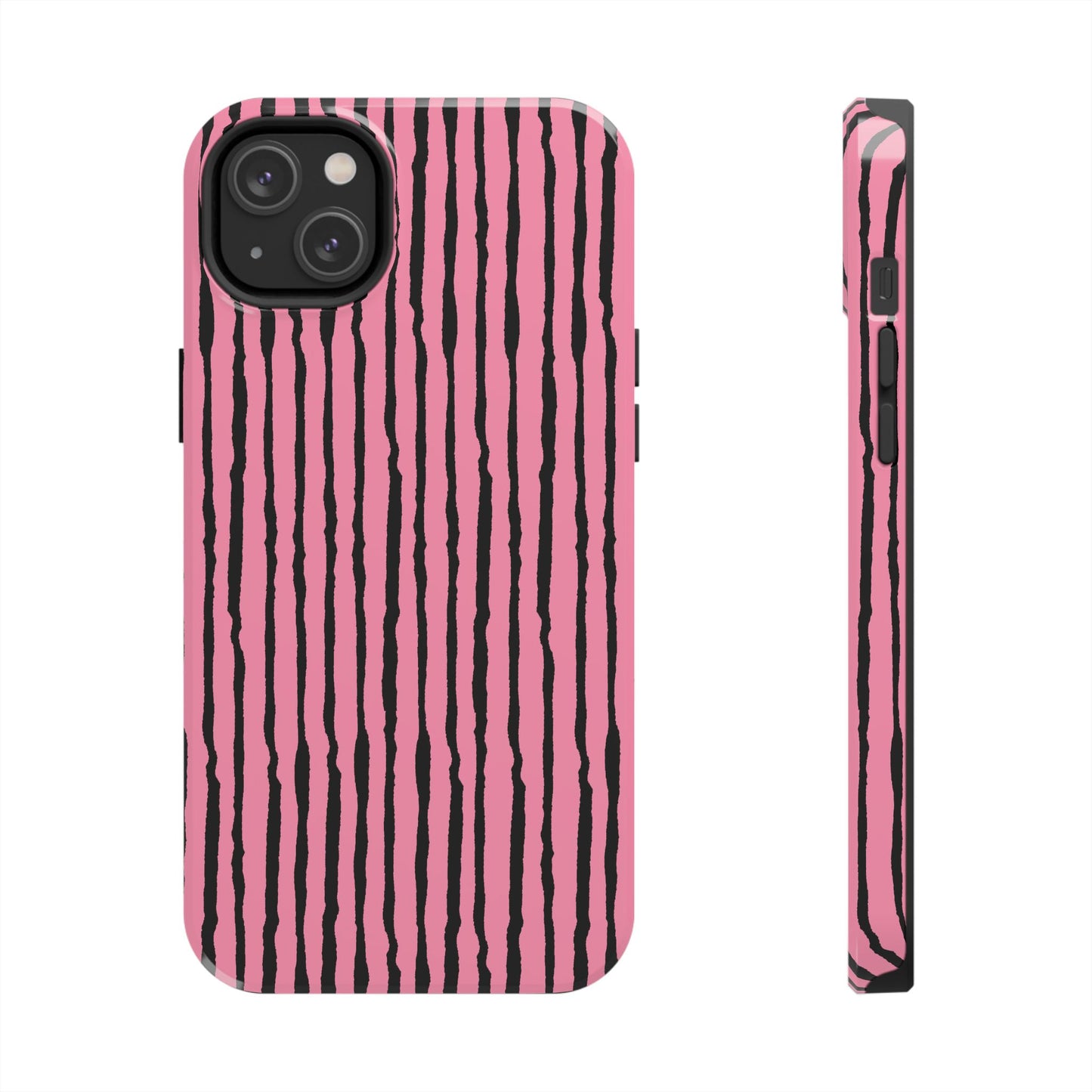 Sorta Stripe Bright Pink / Black Phone Case