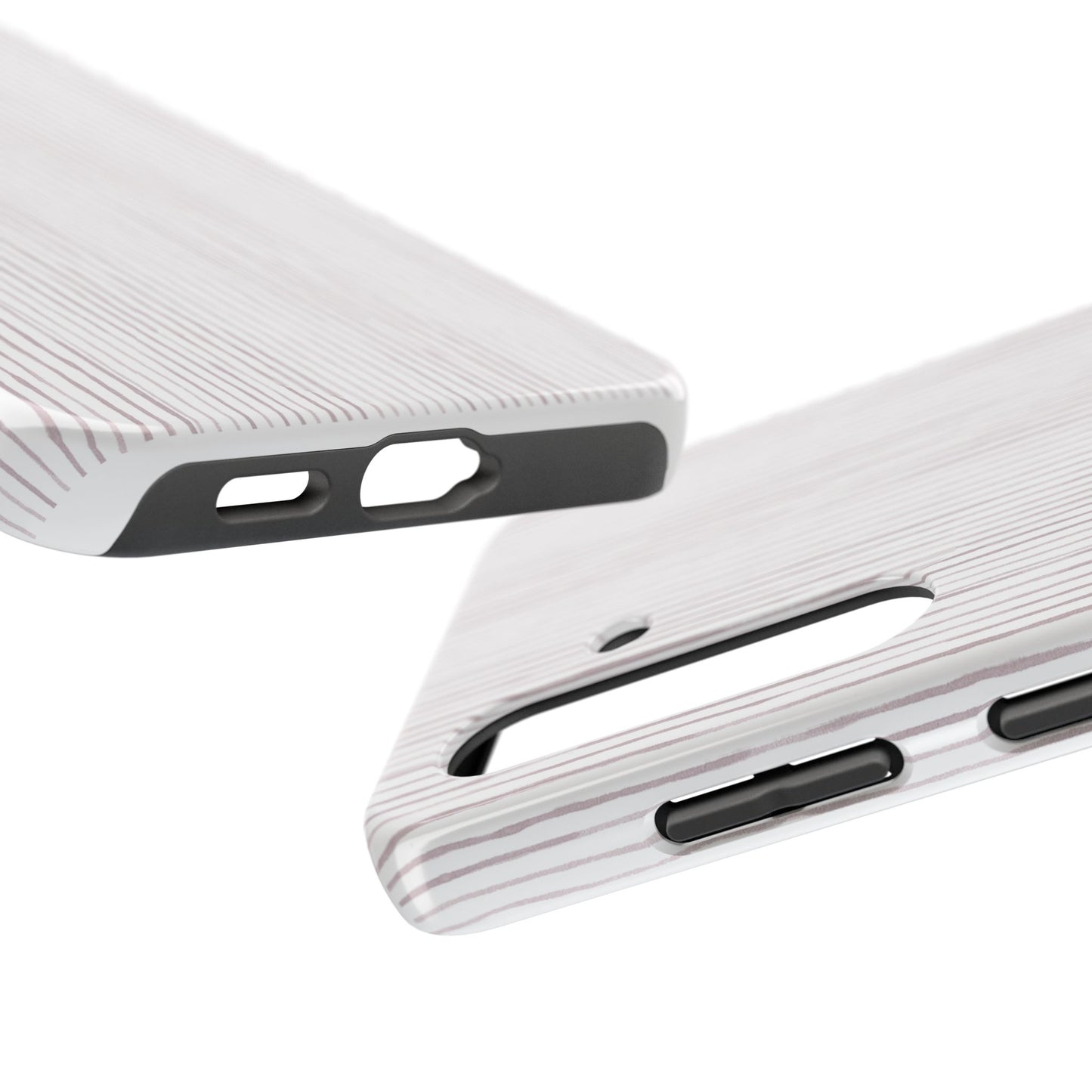 Happy Stripe White / Silver Phone Case