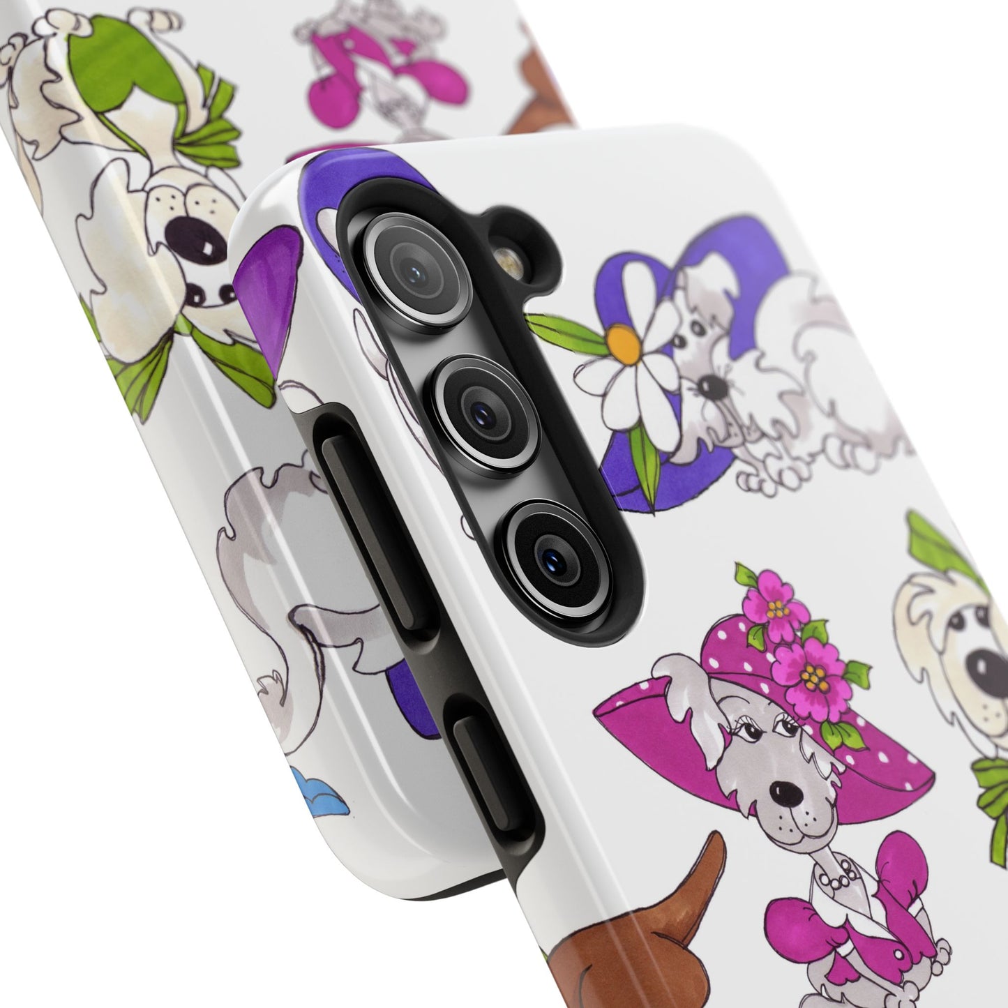 Fancy Dog Line Up White Phone Case