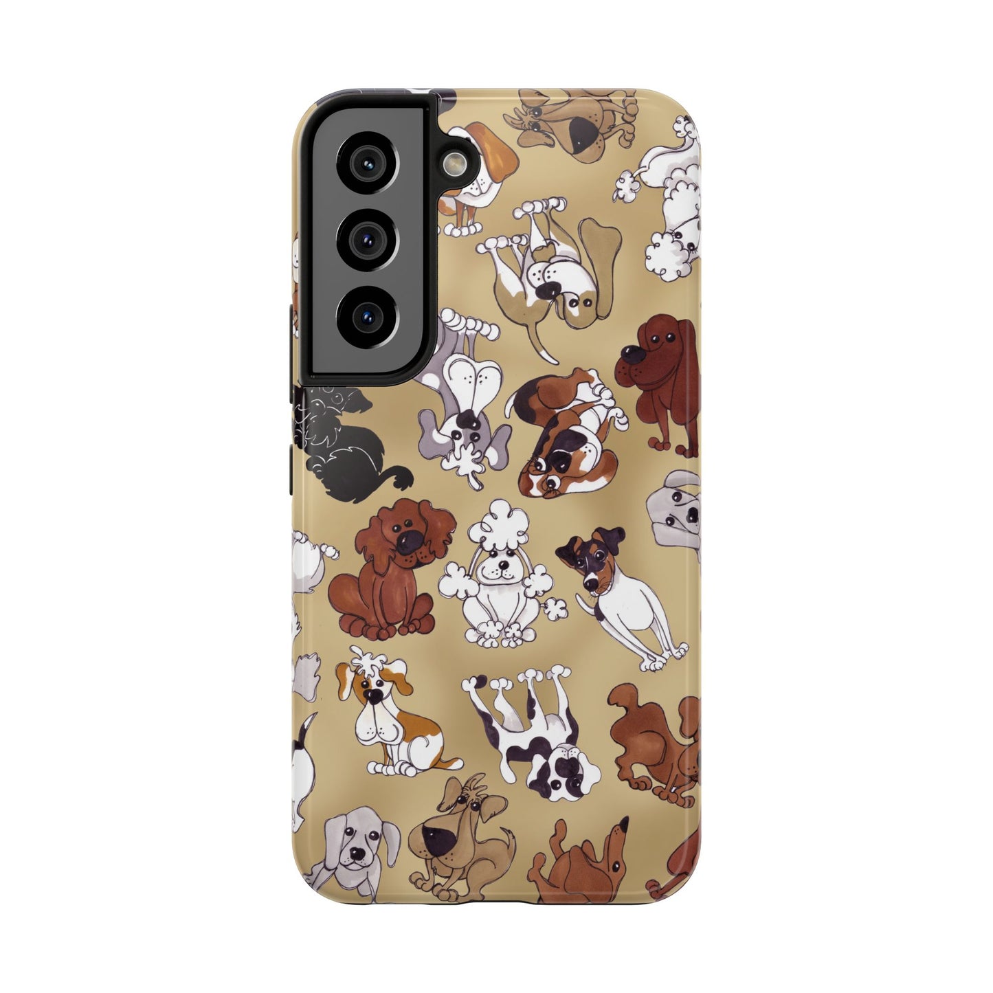 Tossed Doggies Tan Phone Case