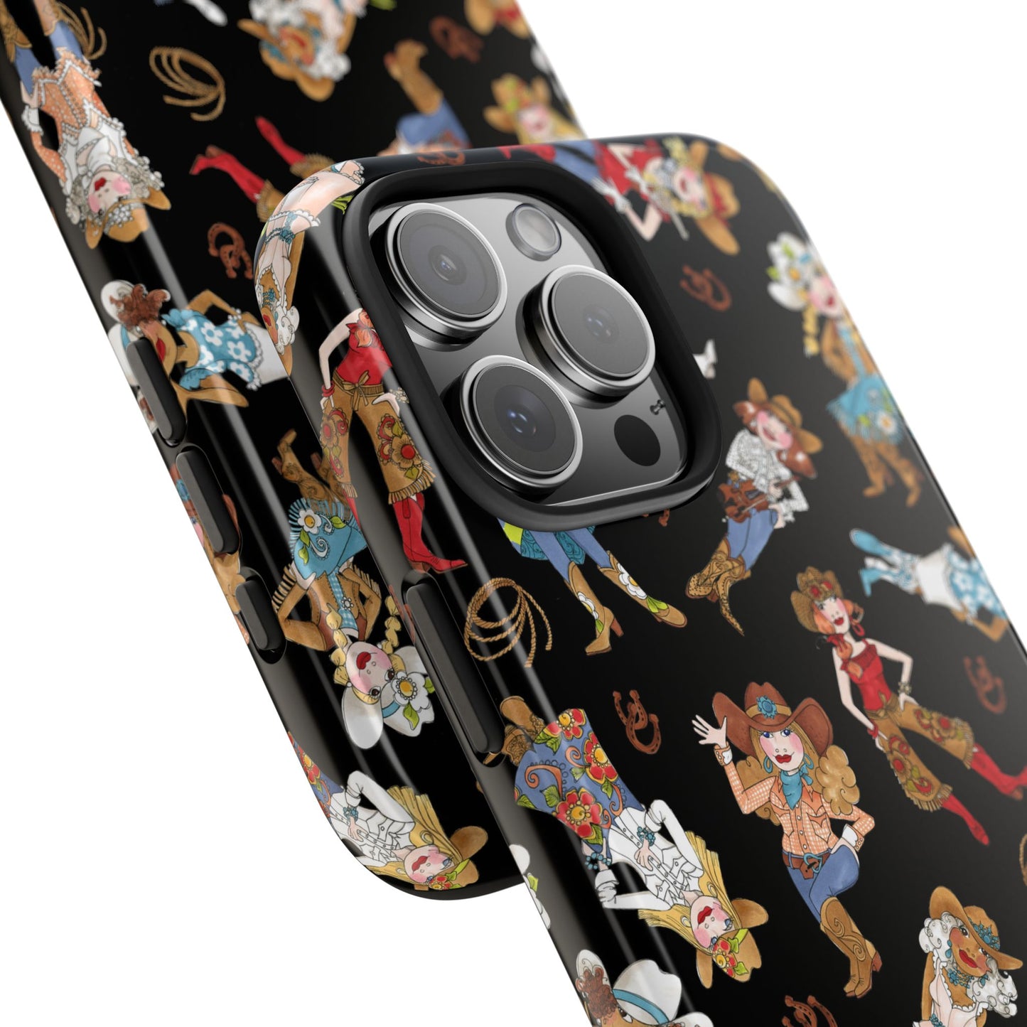 Tossed Cowgirls Black Phone Case