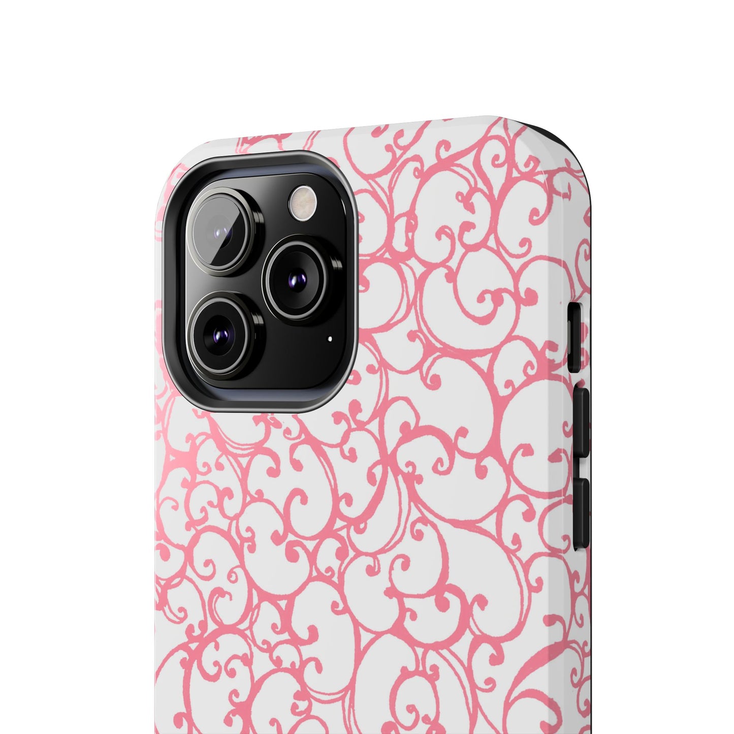 Scrollie White / Pink Phone Case