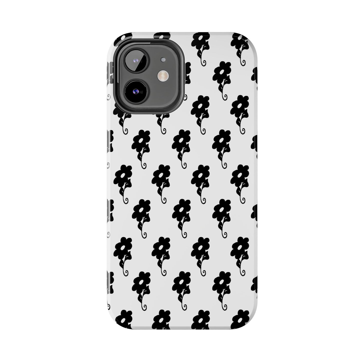 Flowers White / Black Phone Case