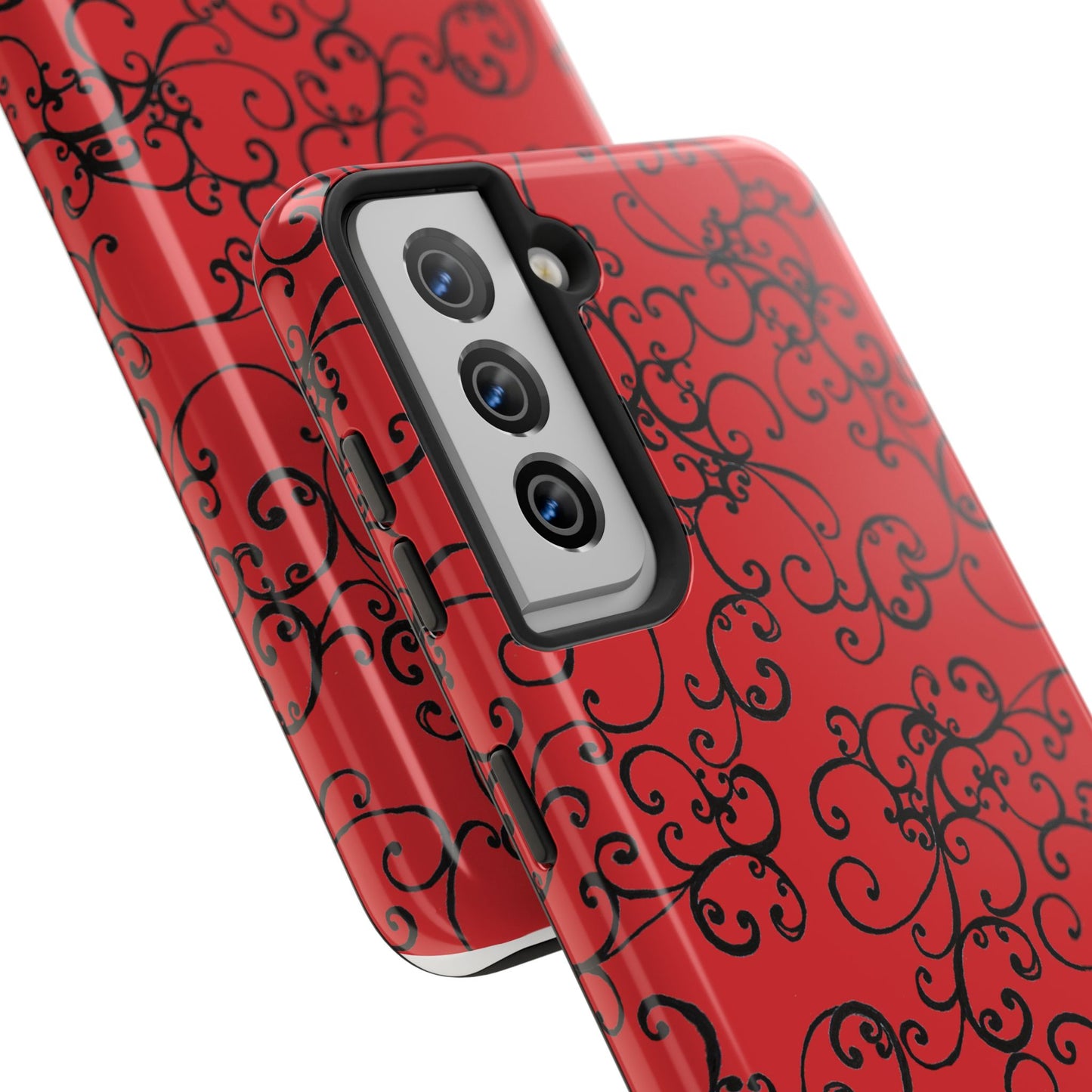 Elegant Scroll Red / Black Phone Case