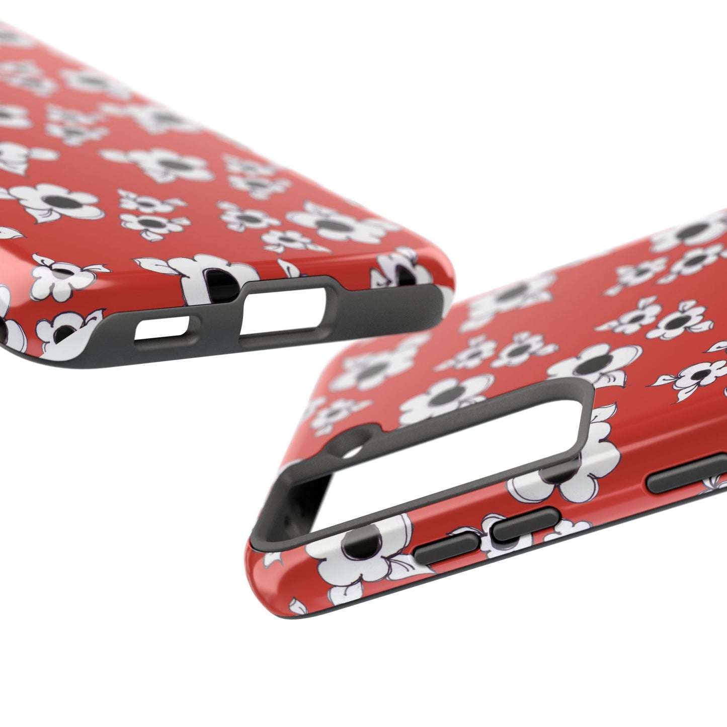 Daisy Cluster Red / Black Phone Case