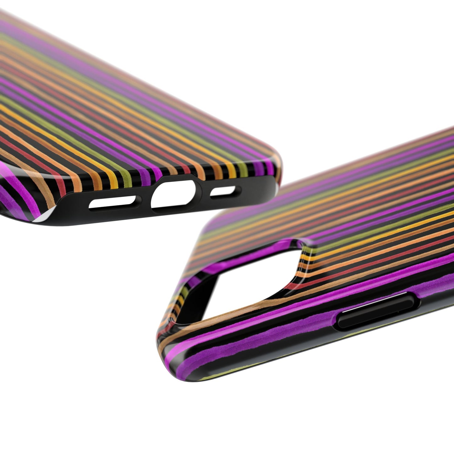 Spice Stripe Black Phone Case