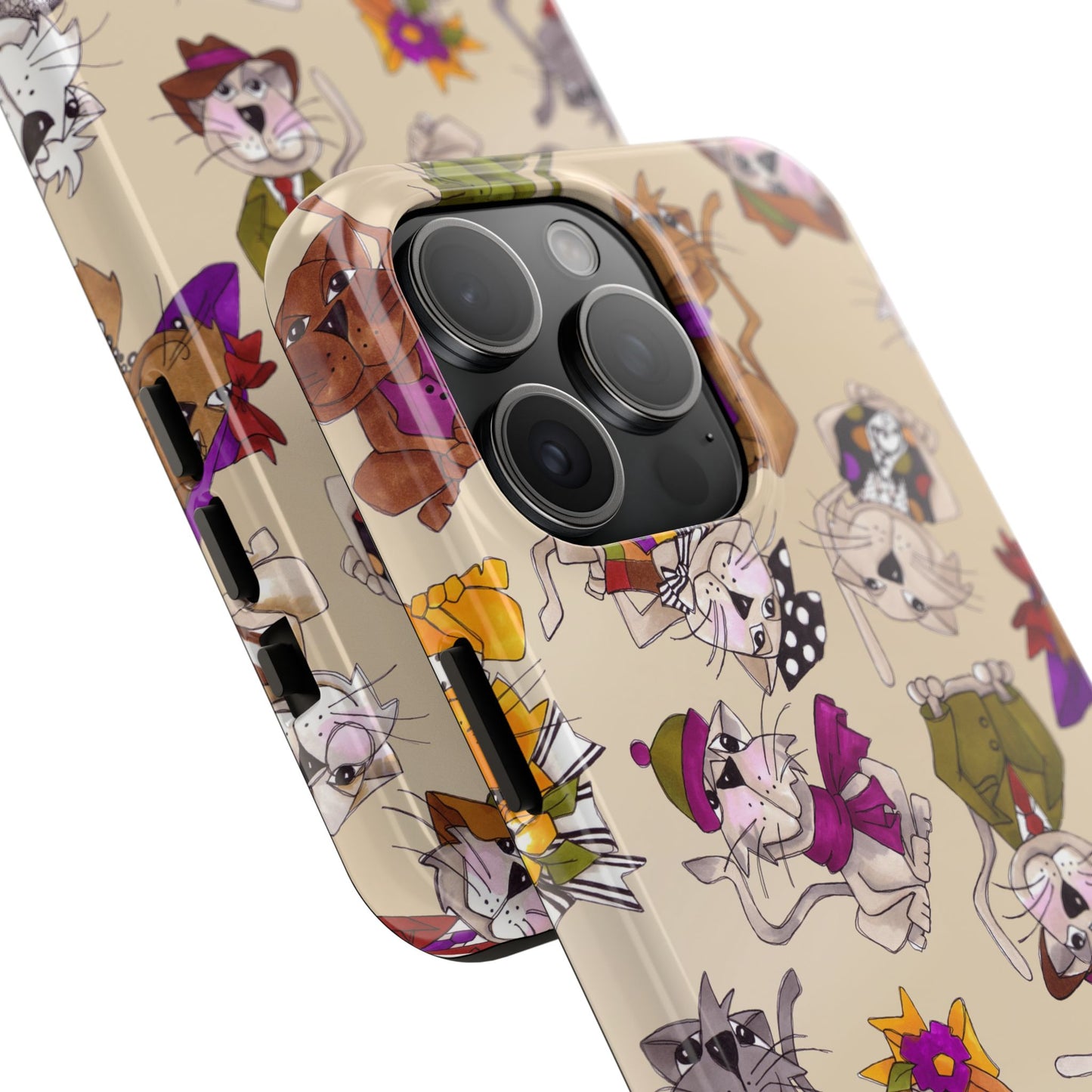 Spice Cats Tossed Muslin Phone Case