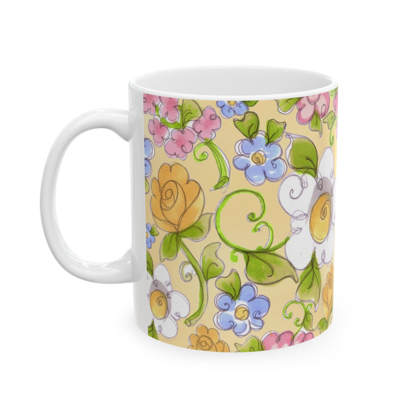 Flower Frolic Yellow Cup