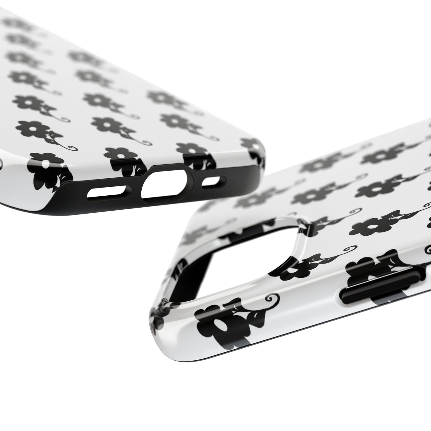 Flowers White / Black Phone Case
