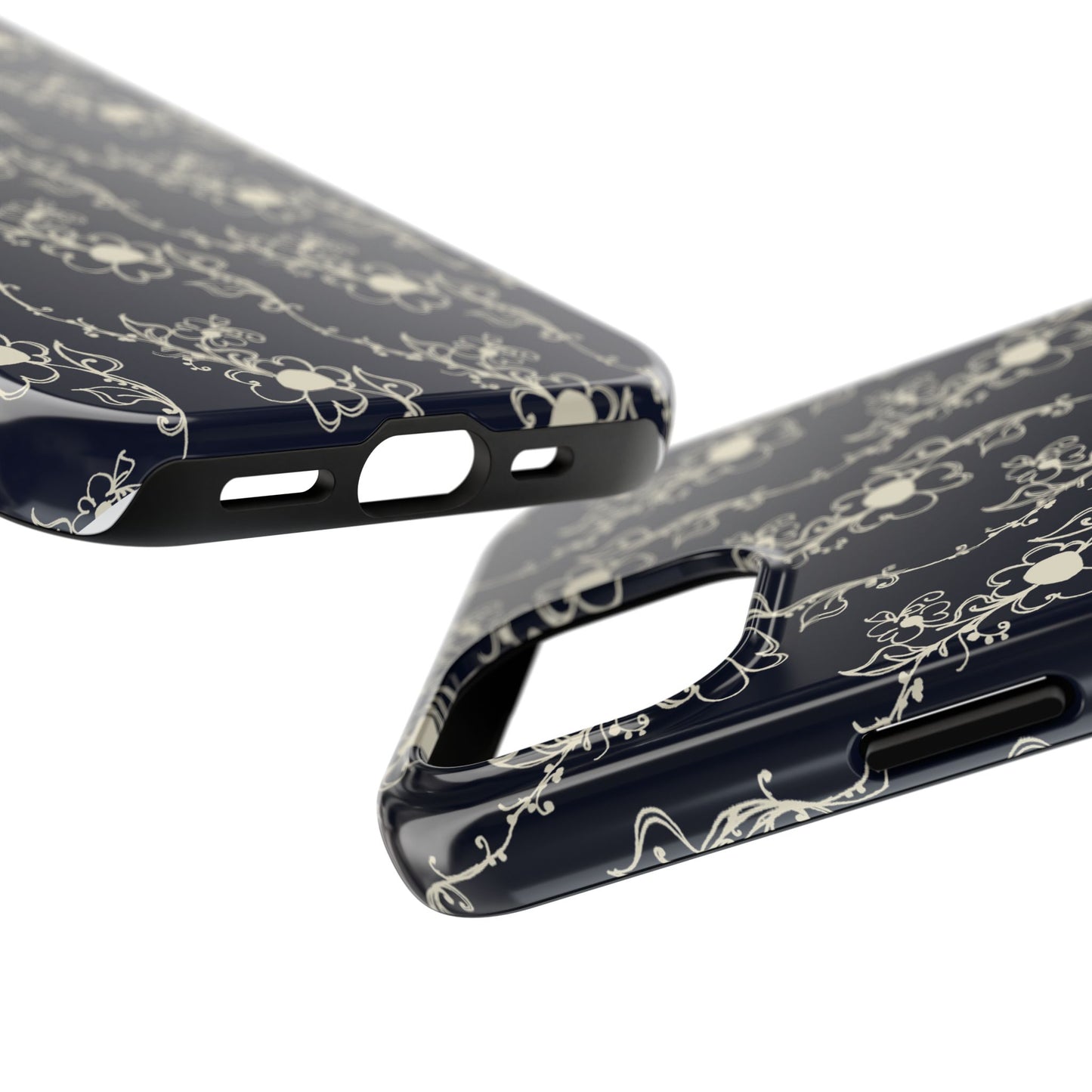 Diagonal Daisies Black / Ivory Phone Case