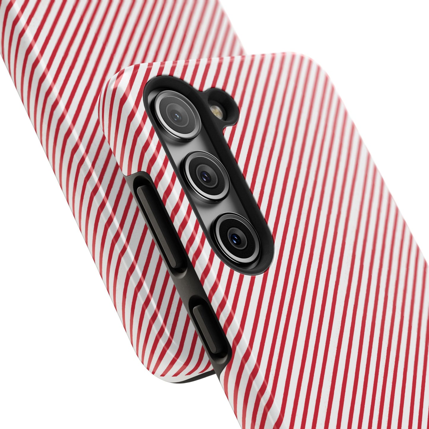 Diagonal Candy Stripe White / Red Phone Case