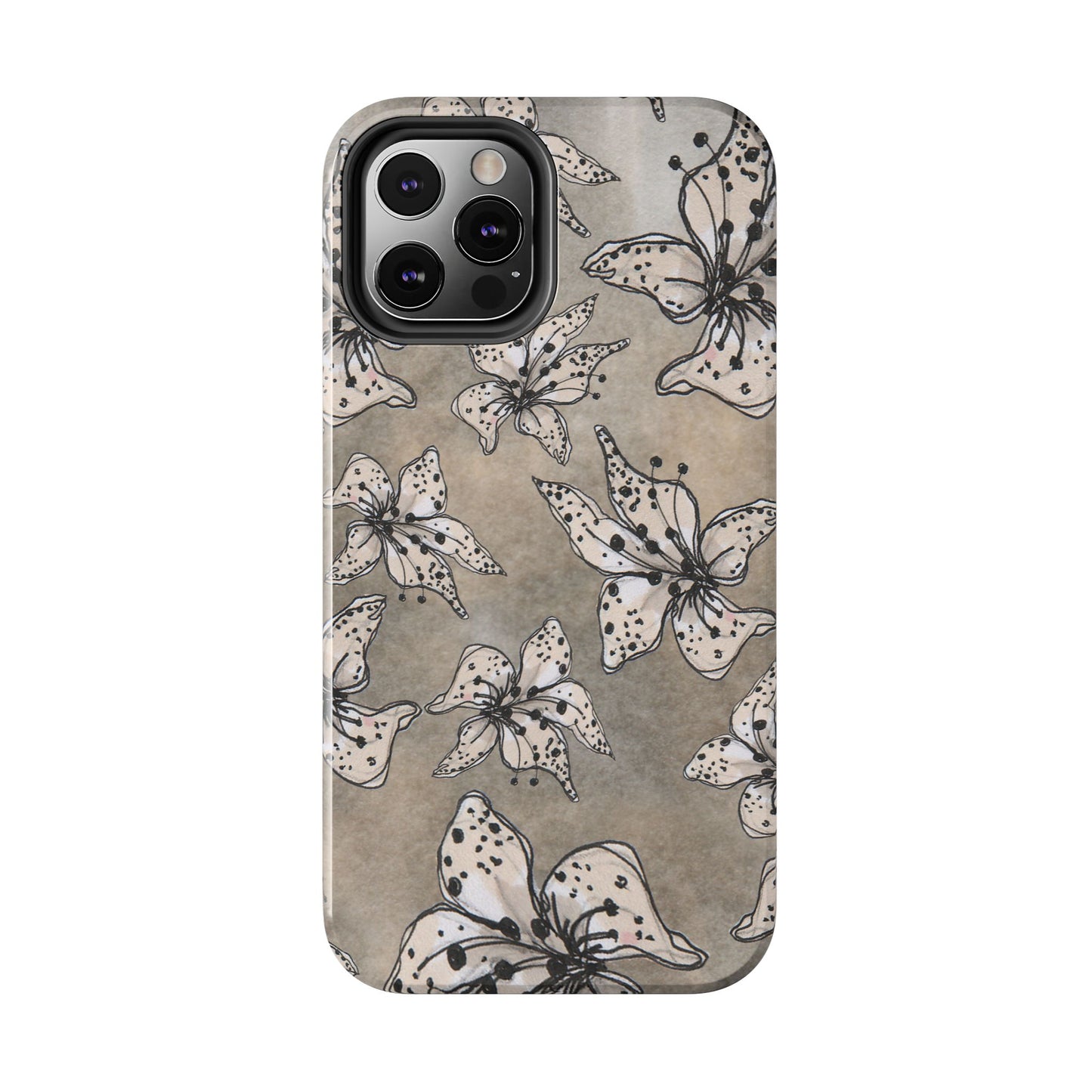 Spotted Lilies Gray Phone Case
