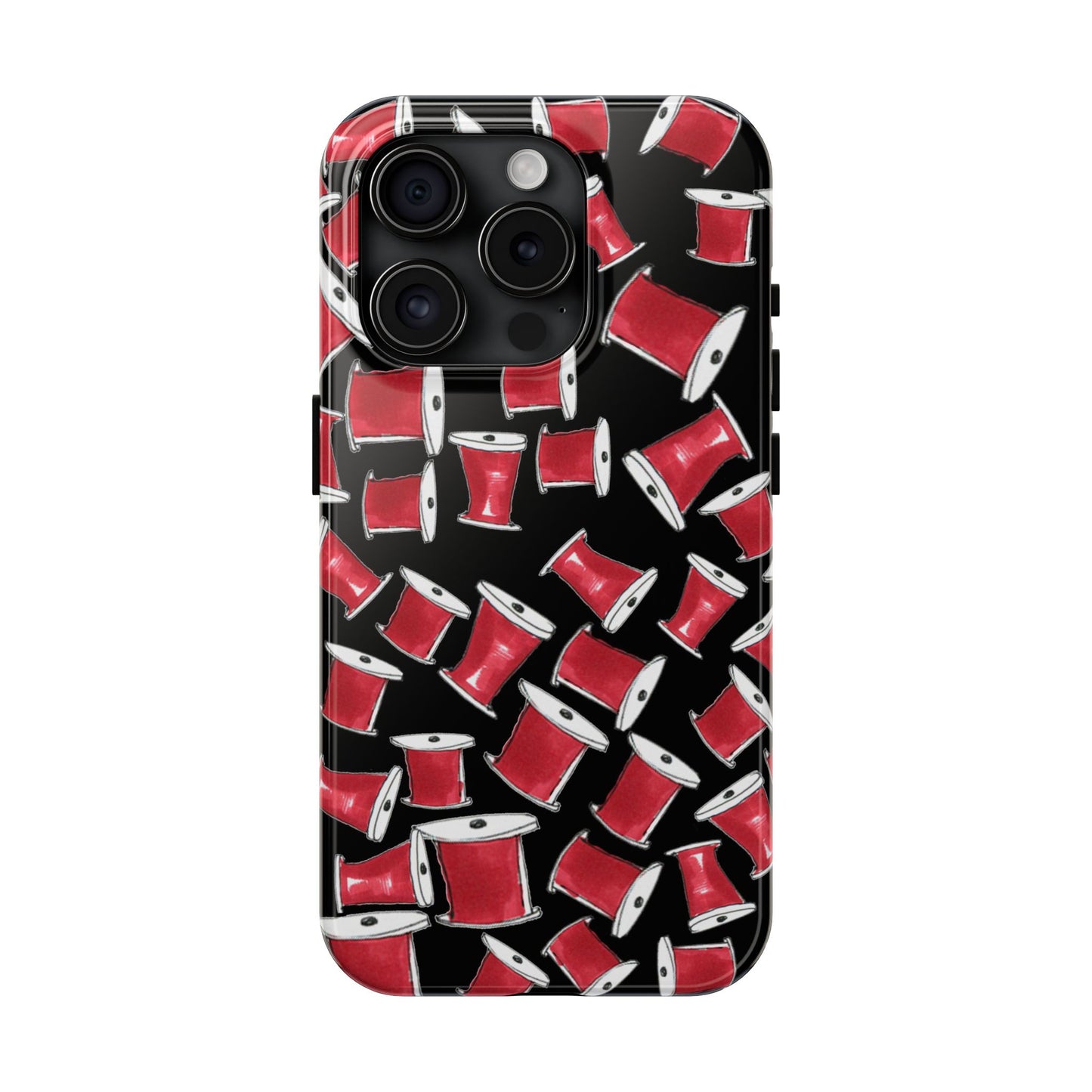 Red Thread Black Phone Case