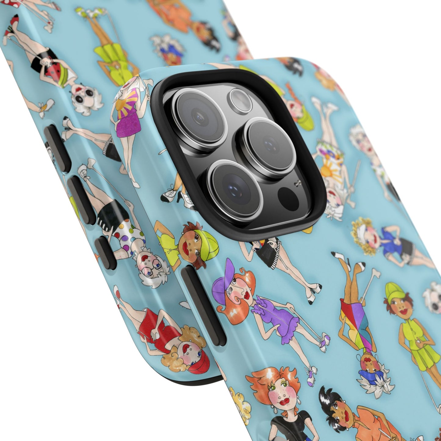 Tossed Golfer Girls Turquoise Phone Case