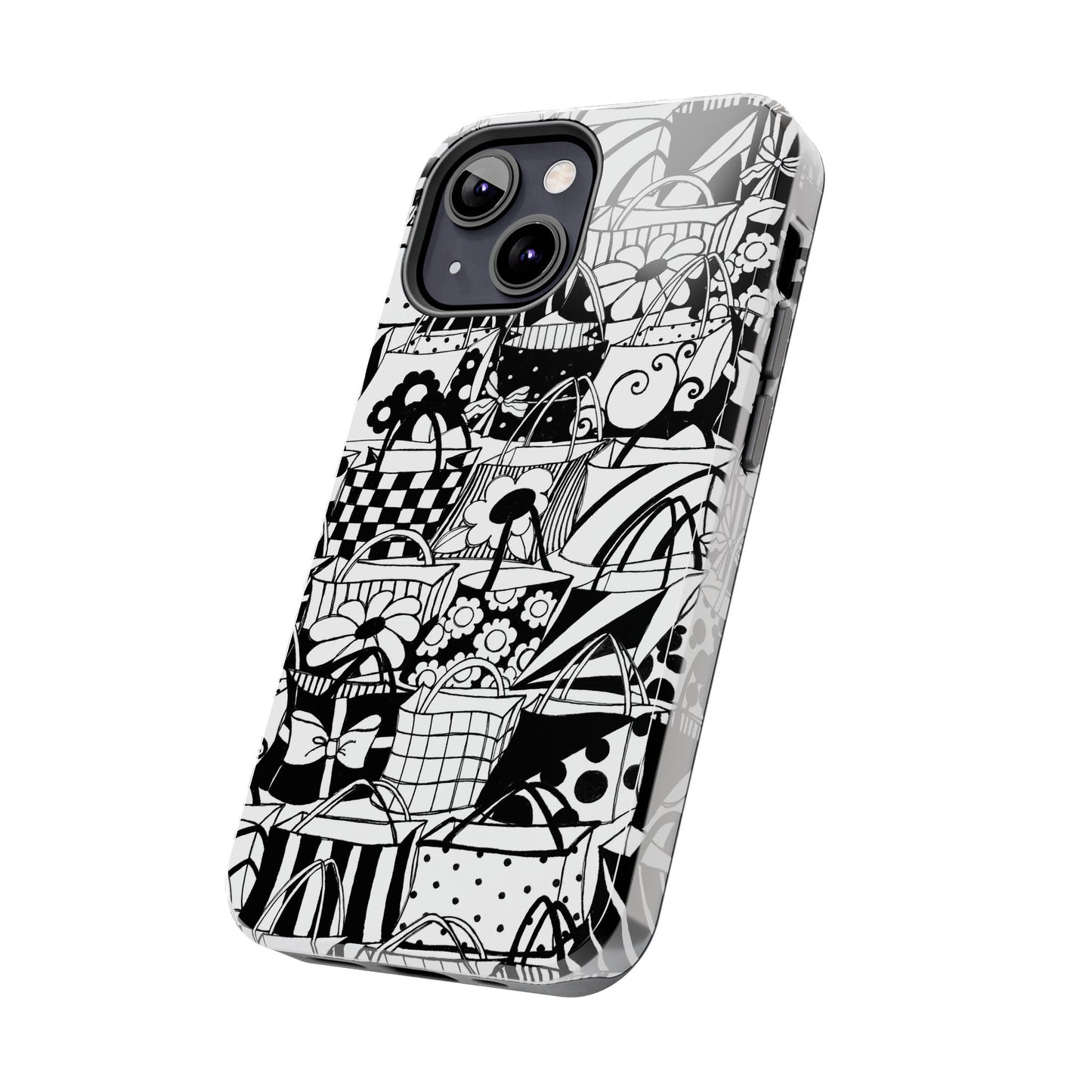 Totally Black / White Phone Case
