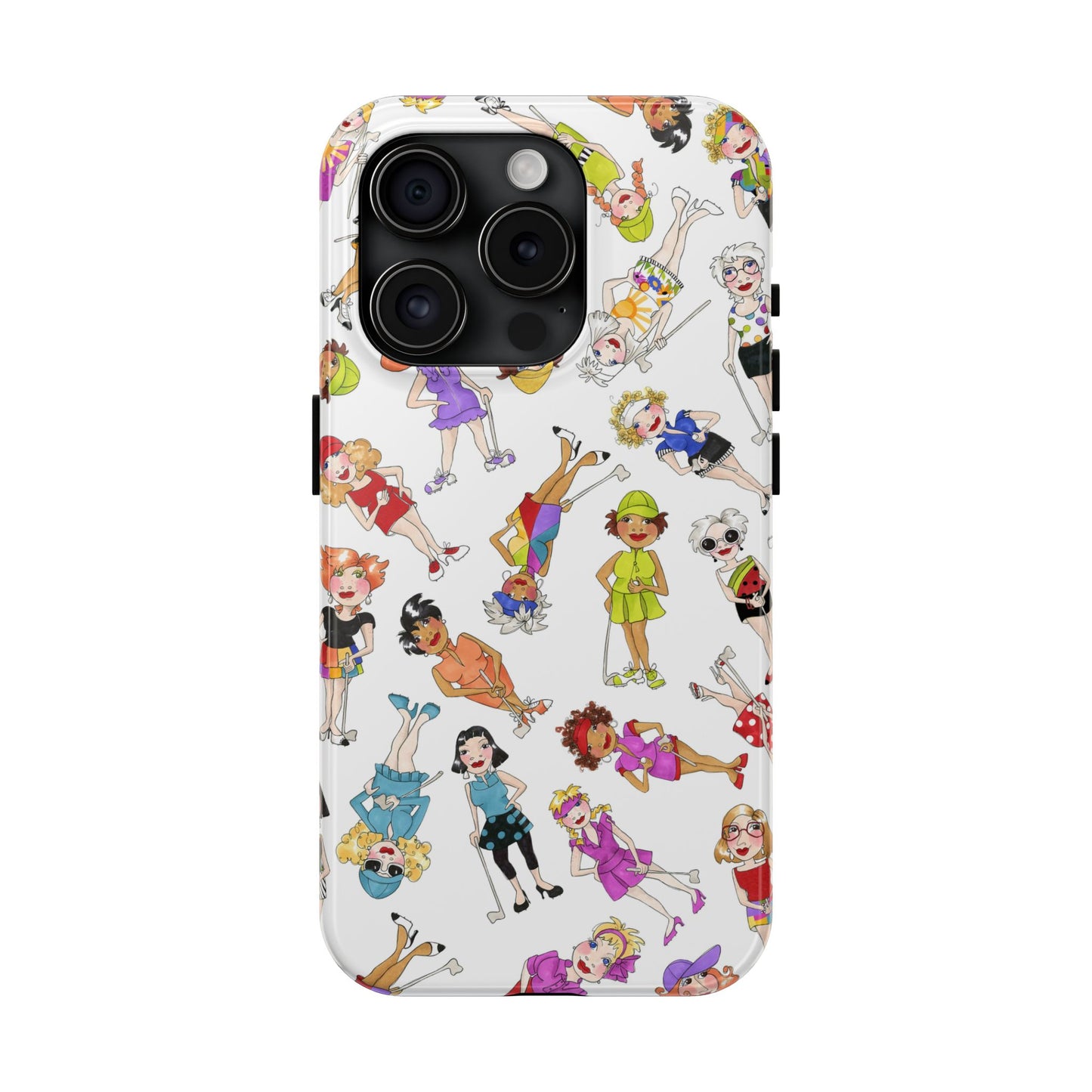 Tossed Golfer Girls White Phone Case