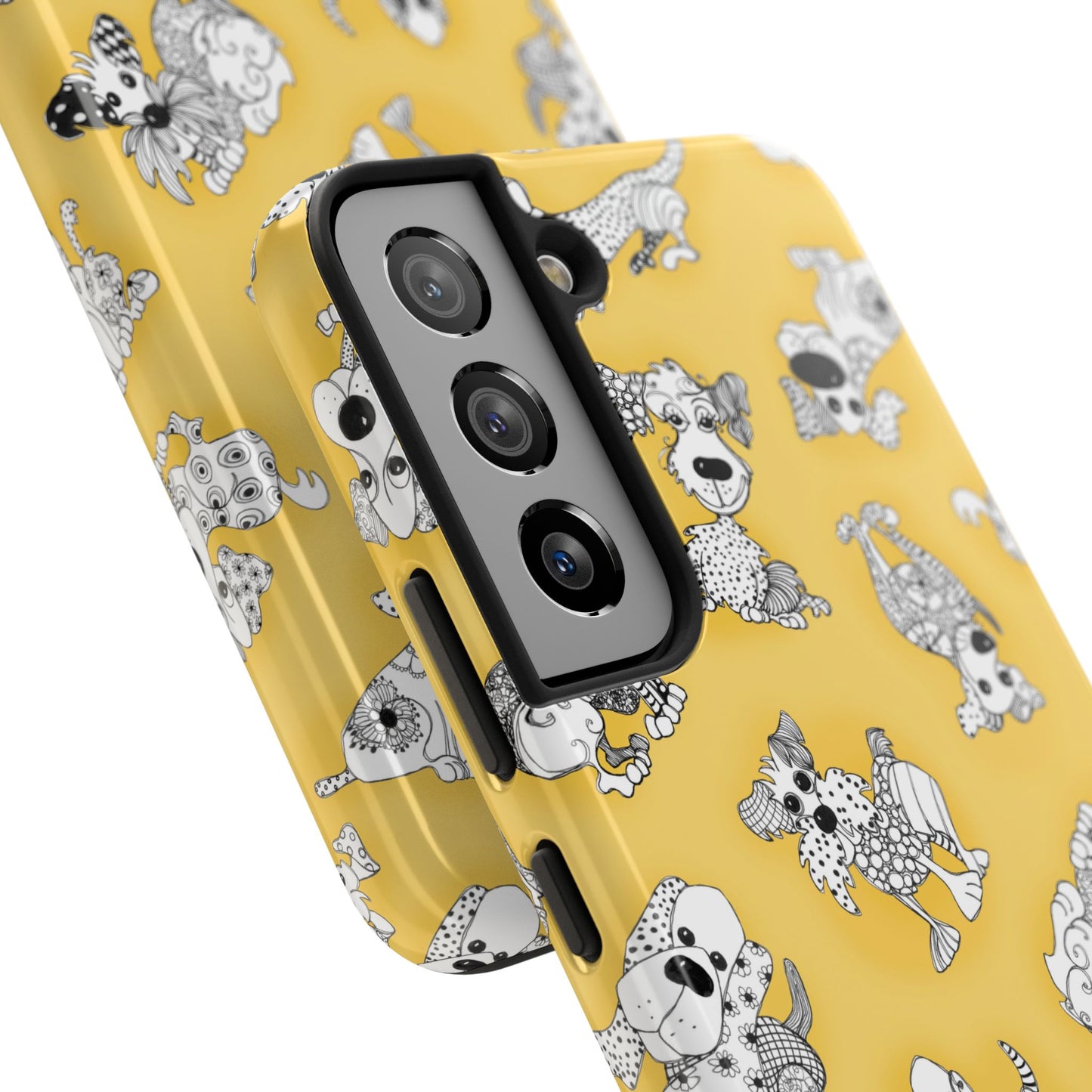 Doodle Dogs Yellow Phone Case