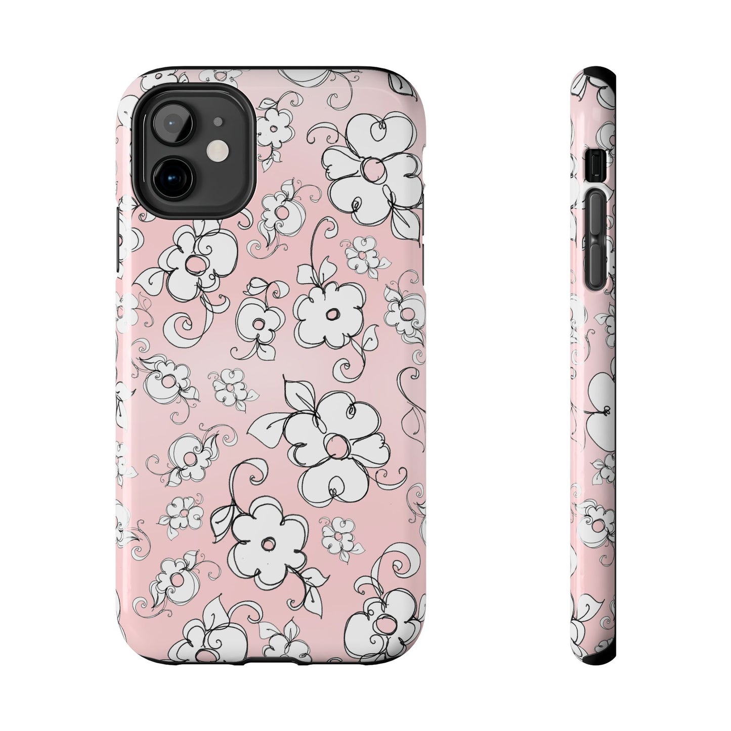 Lady Flowers Pink Sky Phone Case