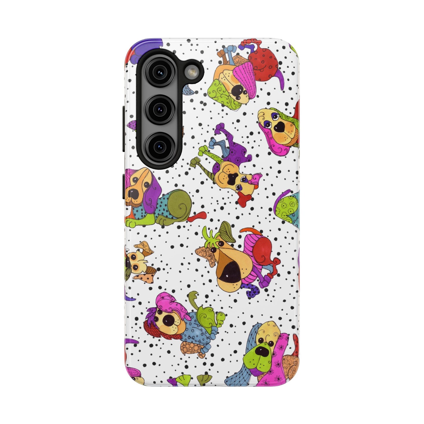 Tossed Happy Dogs White Phone Case