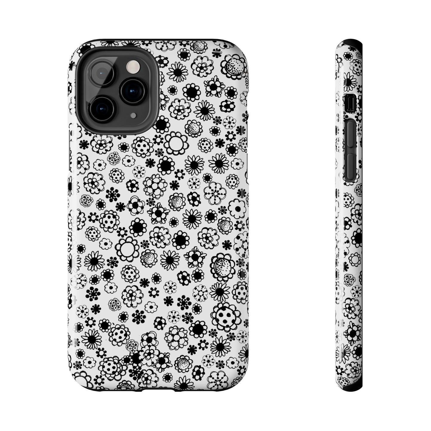 Posie Dots White / Black Phone Case