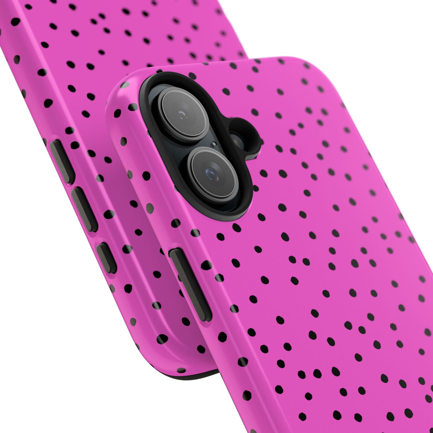 Dinky Dots Cerise / Black Phone Case