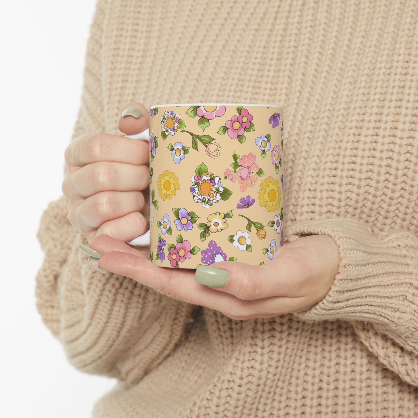 Flowery Yellow Cup