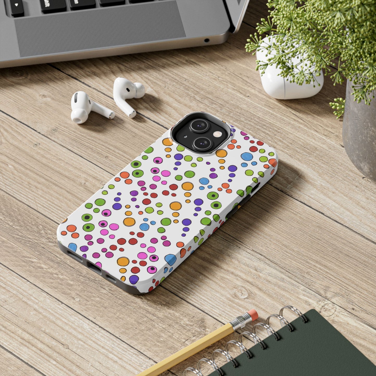Dog Dots White / Multi Phone Case